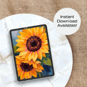 Yellow Sunflowers | Watercolor Floral Painting ポスター