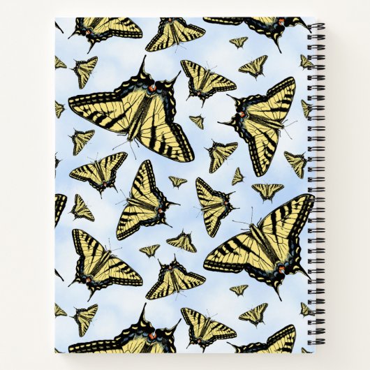 Yellow Swallowtail Butterflies Design Personalized ノートブック (裏面)