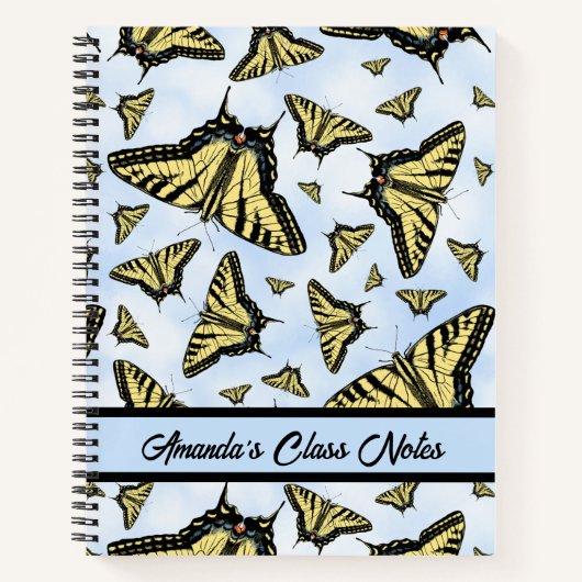 Yellow Swallowtail Butterflies Design Personalized ノートブック (正面)