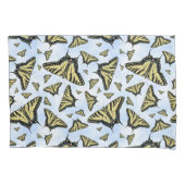 Yellow Swallowtail Butterflies Pattern on Blue Sky 枕カバー (正面左)