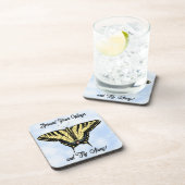Yellow Swallowtail Butterfly Blue Sky Personalized コースター (右側)