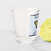 Yellow Swallowtail Butterfly Blue Sky Personalized ショットグラス (左)