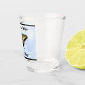 Yellow Swallowtail Butterfly Blue Sky Personalized ショットグラス (右)