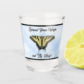 Yellow Swallowtail Butterfly Blue Sky Personalized ショットグラス (正面)
