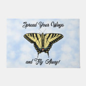 Yellow Swallowtail Butterfly Blue Sky Personalized ドアマット (正面)