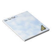 Yellow Swallowtail Butterfly Blue Sky Personalized ノートパッド (アングル)