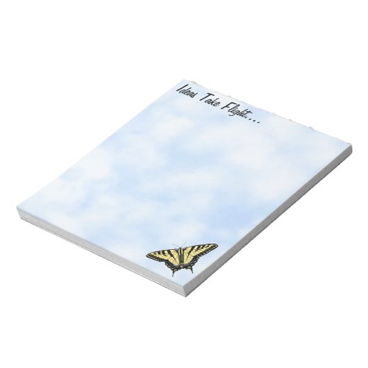 Yellow Swallowtail Butterfly Blue Sky Personalized ノートパッド (回転)