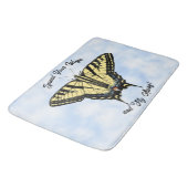 Yellow Swallowtail Butterfly Blue Sky Personalized バスマット (アングル)