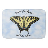 Yellow Swallowtail Butterfly Blue Sky Personalized バスマット (正面)