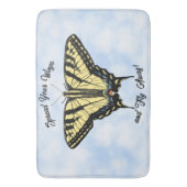Yellow Swallowtail Butterfly Blue Sky Personalized バスマット (正面縦)