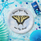 Yellow Swallowtail Butterfly Blue Sky Personalized ペーパープレート (パーティー)