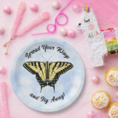 Yellow Swallowtail Butterfly Blue Sky Personalized ペーパープレート (パーティー)