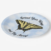 Yellow Swallowtail Butterfly Blue Sky Personalized ペーパープレート (アングル)
