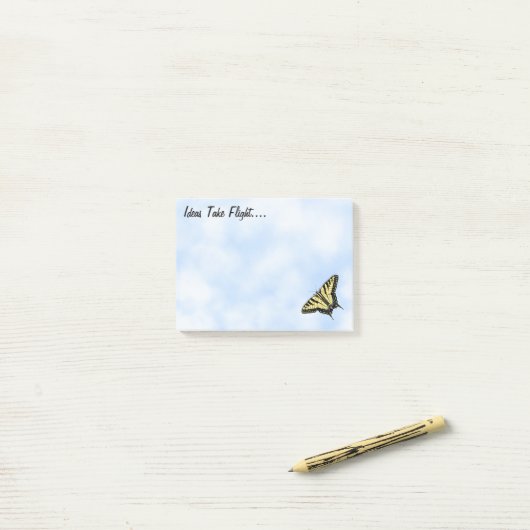 Yellow Swallowtail Butterfly Blue Sky Personalized ポストイット (デスク上)