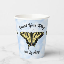 Yellow Swallowtail Butterfly Blue Sky Personalized 紙コップ