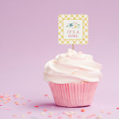 Yellow Sweet Floral Baby Girl Envelope Seal Label スクエアシール