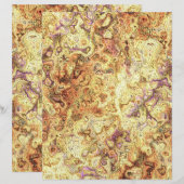 Yellow Swirly Marble Scrapbook Paper 2-Sided Page (正面/裏面)