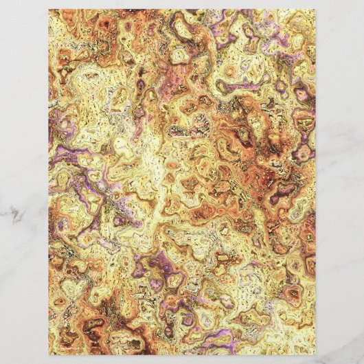 Yellow Swirly Marble Scrapbook Paper 2-Sided Page (裏面)