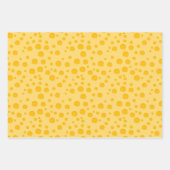 Yellow Swiss Cheese Pattern with Holes ラッピングペーパーシート (正面3)