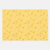 Yellow Swiss Cheese Pattern with Holes ラッピングペーパーシート (正面)