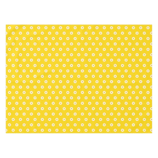 Yellow tablecloth with daisies  テーブルクロス (正面(横))
