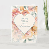 Yellow, Tangerine and Cream Roses Anniversary Card シーズンカード (正面)