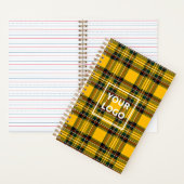 Yellow Tartan Notebook Custom Logo Plaid Pattern ノートブック (内側)