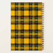 Yellow Tartan Notebook Custom Logo Plaid Pattern ノートブック (裏面)