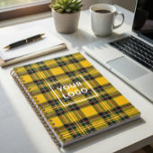 Yellow Tartan Notebook Custom Logo Plaid Pattern ノートブック
