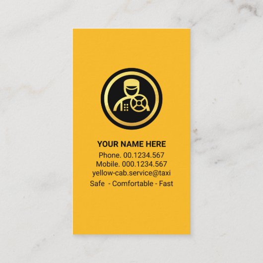Yellow Taxi Black Check Box 名刺 (裏面)
