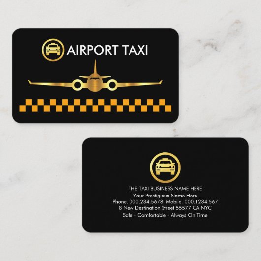 Yellow Taxi Boxes Gold Airplane 名刺 (正面/裏面)