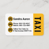 Yellow Taxi Cab Icon Layers Driving 名刺 (正面)