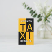 Yellow Taxi Checked Box Cab Driving 名刺 (スタンド正面)