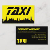 Yellow TAXI night city skyline taxi driver service 名刺 (正面/裏面)
