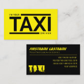 Yellow TAXI night city skyline taxi driver service 名刺 (正面/裏面)