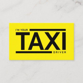 Yellow TAXI night city skyline taxi driver service 名刺