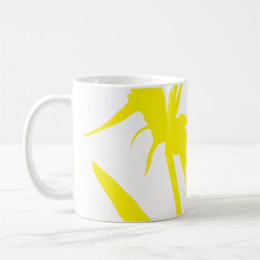 YELLOW - Tazon con Flor del paraíso en amarillo コーヒーマグカップ (左)