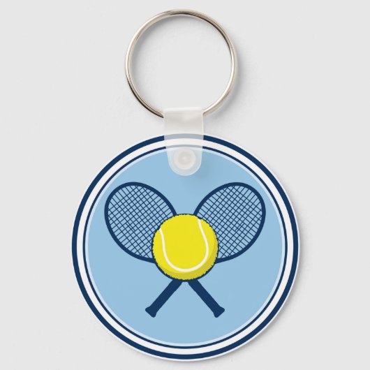 Yellow Tennis Ball Racket Keychain キーホルダー (正面)