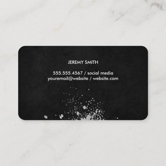 Yellow Texture | Brushed Expressive Artistic 名刺 (裏面)