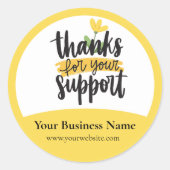Yellow Thank you packaging sticker ラウンドシール (正面)