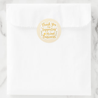 Yellow Thank You Packaging Sticker ラウンドシール