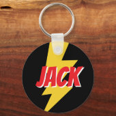 Yellow thunder bolt lightning flash logo custom キーホルダー (正面)