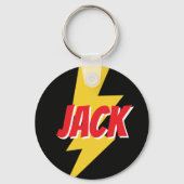 Yellow thunder bolt lightning flash logo custom キーホルダー (裏面)