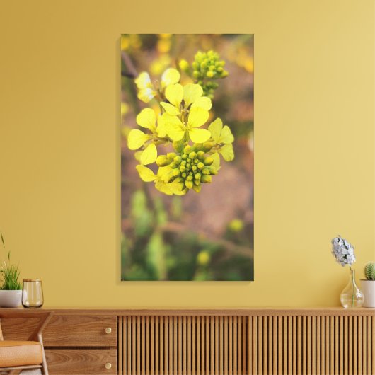 yellow tiny flower spring flora collection キャンバスプリント (インサイチュ (リビング))
