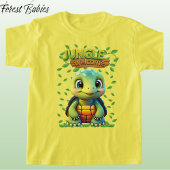 Yellow Tortoise Cute Turtle Animal Cartoon Graphic Tシャツ