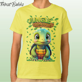 Yellow Tortoise Cute Turtle Animal Cartoon Graphic Tシャツ