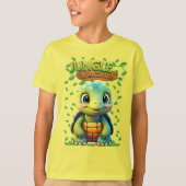 Yellow Tortoise Cute Turtle Animal Cartoon Graphic Tシャツ (正面)