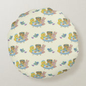 Yellow Toy Tea Party Throw Pillow ラウンドクッション (裏面)