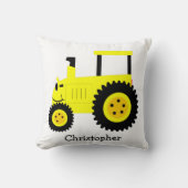 Yellow Tractor Design Personalised クッション (正面)