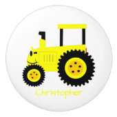 Yellow Tractor Design Personalised セラミックノブ (正面)